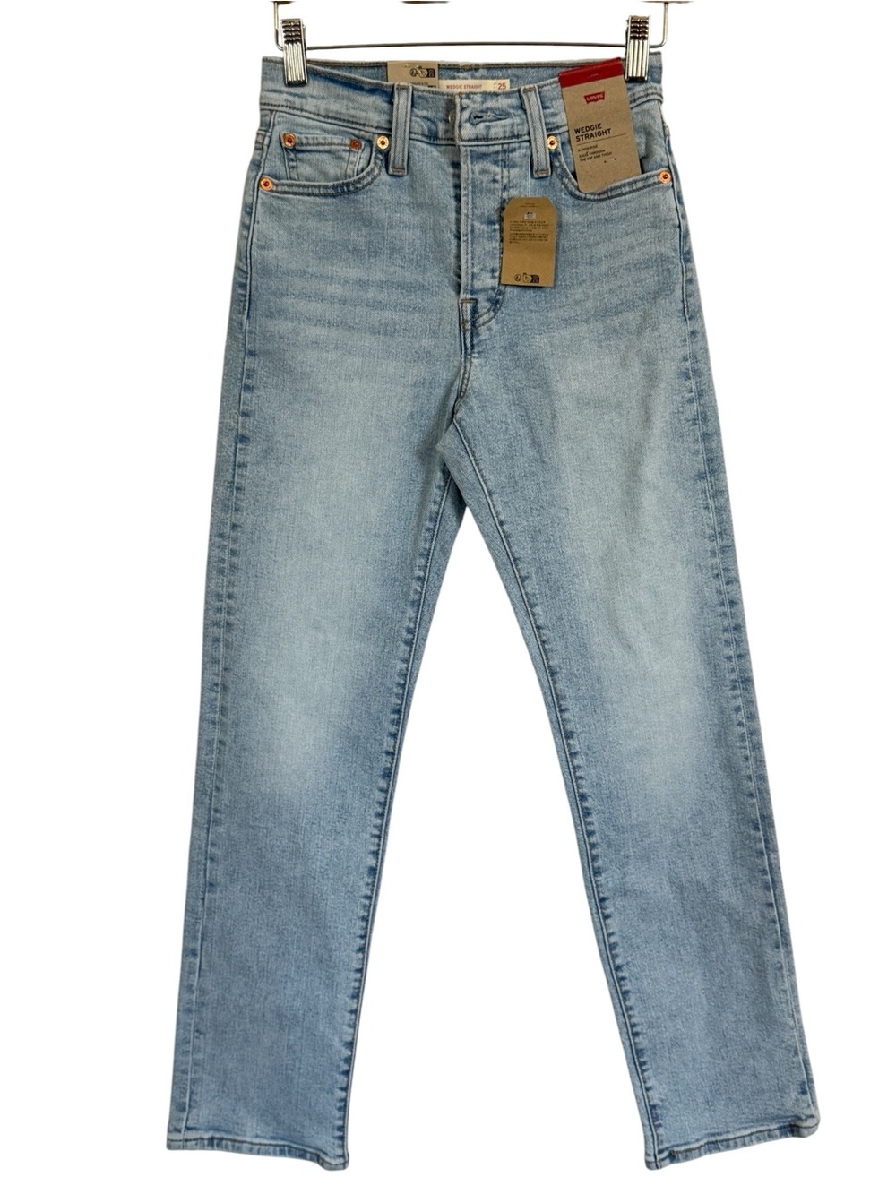 Levi’s NWT Wedgie Straight Jeans Women’s 25x28 Light Wash High Rise Denim